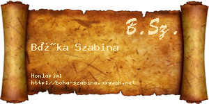 Bóka Szabina névjegykártya