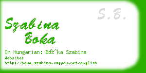 szabina boka business card