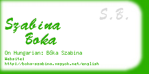 szabina boka business card